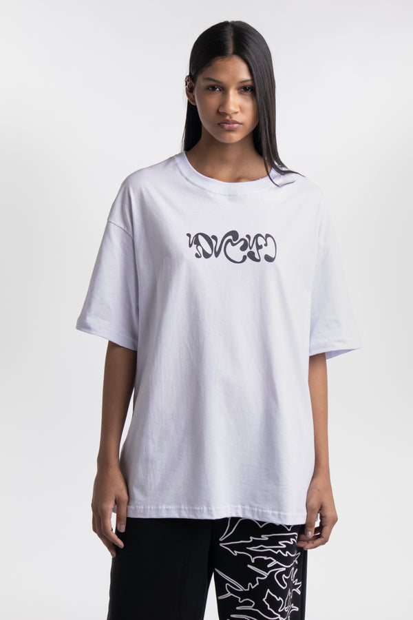 Camiseta Oversized Overcome Abstract Branca
