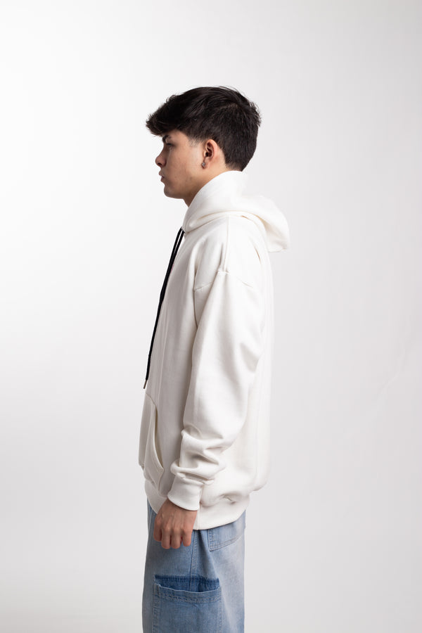 Moletom Overcome Canguru Mini Logobox Off White/Rosa-001