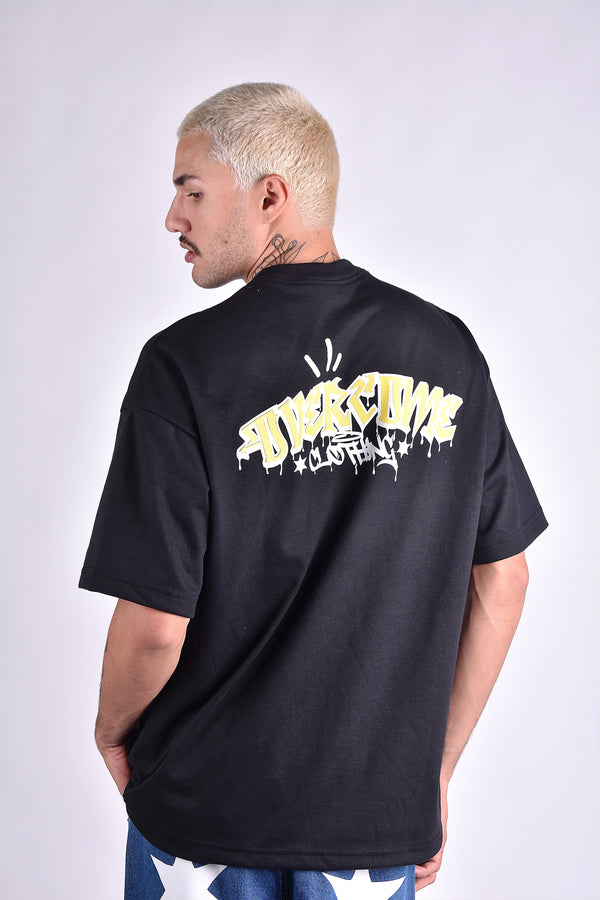Camiseta Overcome Oversized Disturb Preta