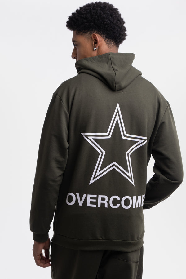 Moletom Canguru Zíper Overcome Big Star Verde Militar