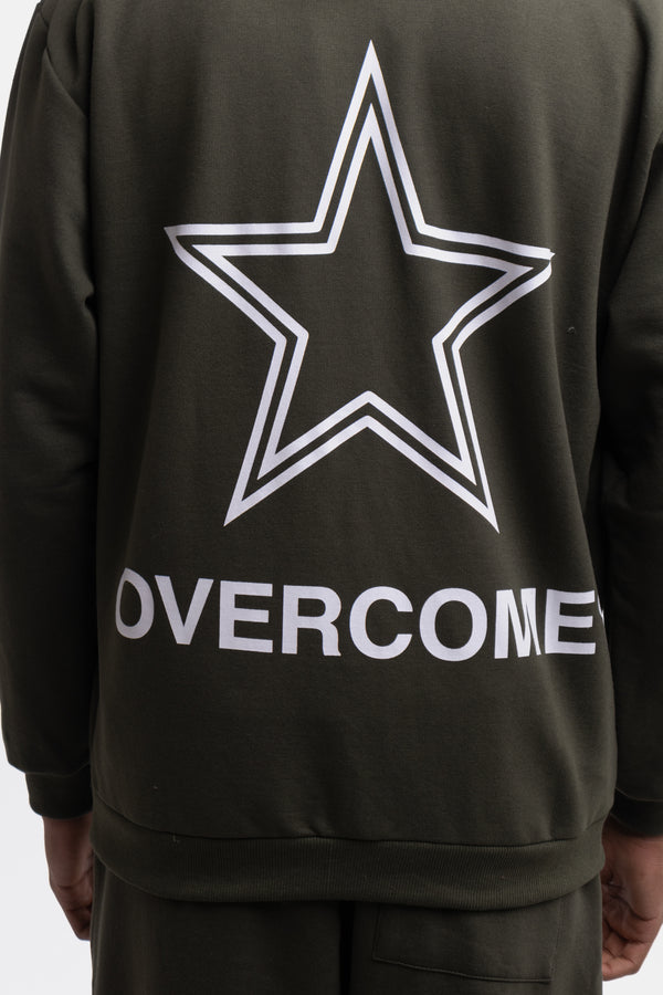 Moletom Canguru Zíper Overcome Big Star Verde Militar