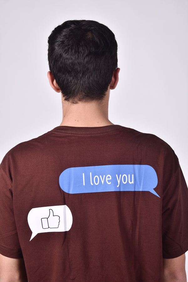 Camiseta Overcome I Love You Marrom