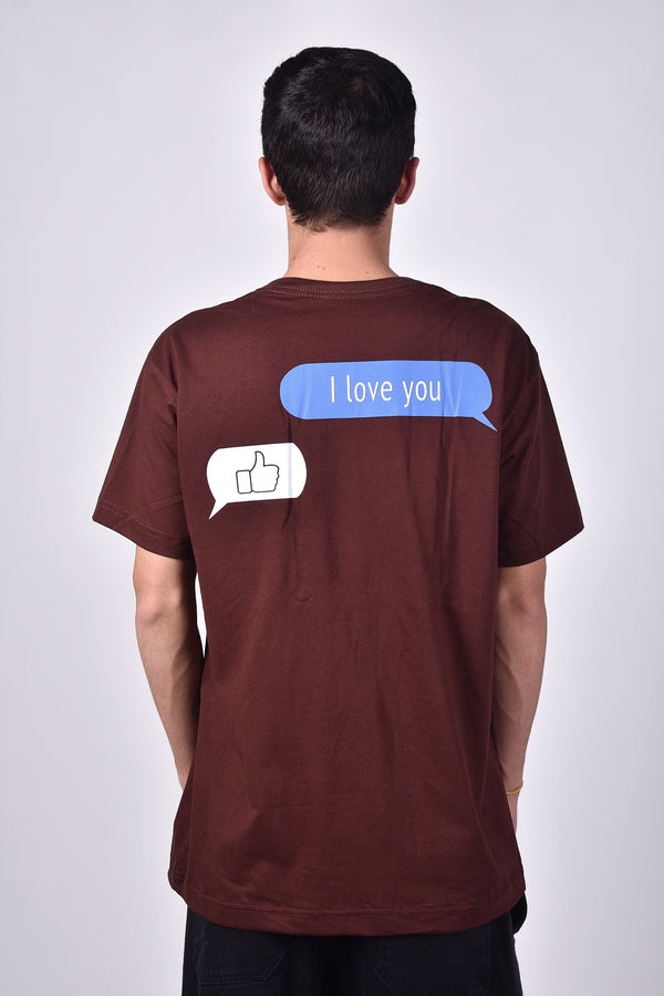 Camiseta Overcome I Love You Marrom