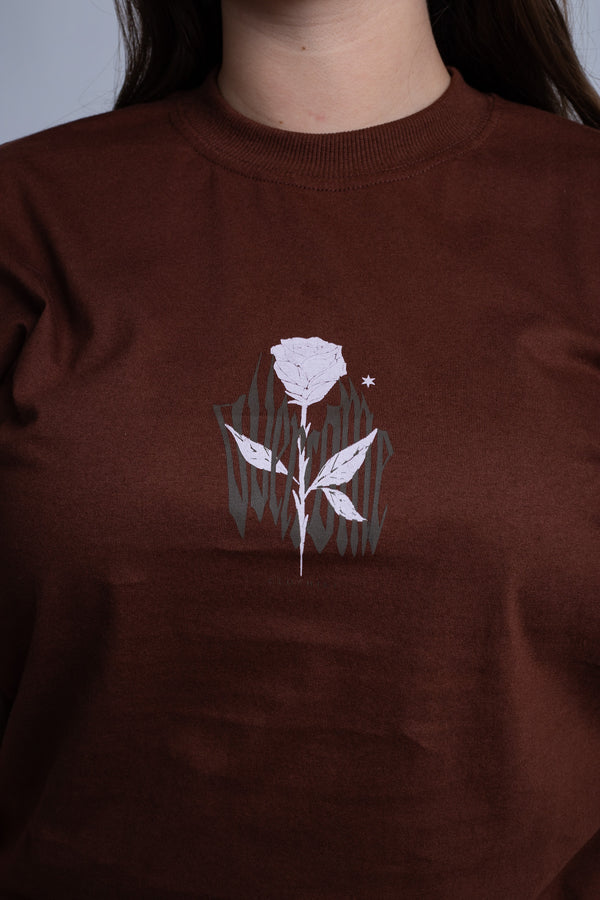 Camiseta Overcome Gothic Rose Marrom