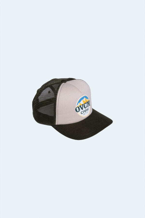 Boné Trucker Overcome Mountain Off White/Verde