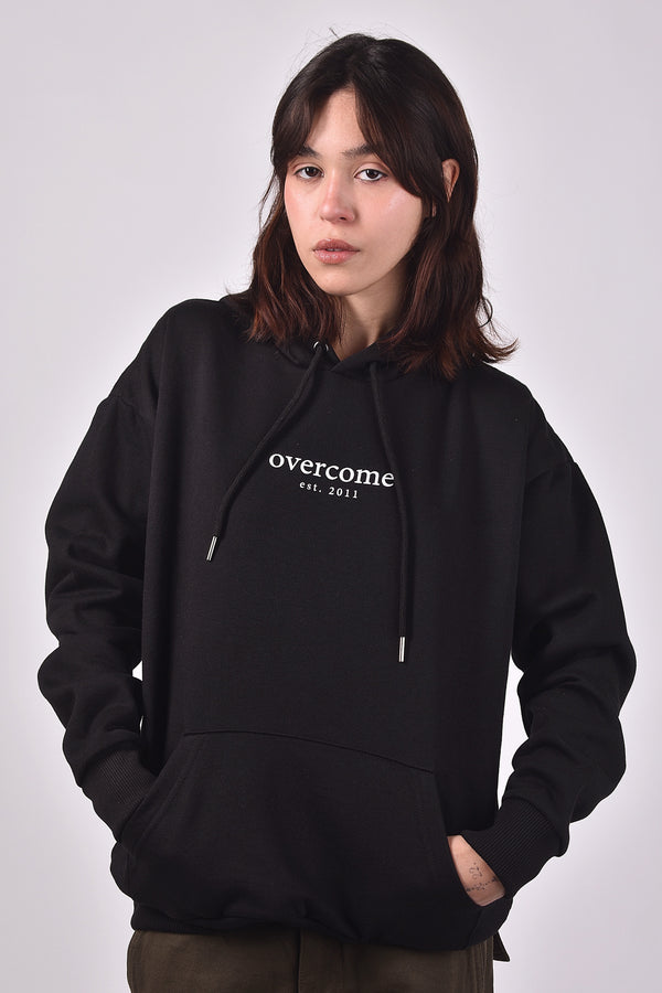 Moletom Overcome Canguru "Est 2011" Preto