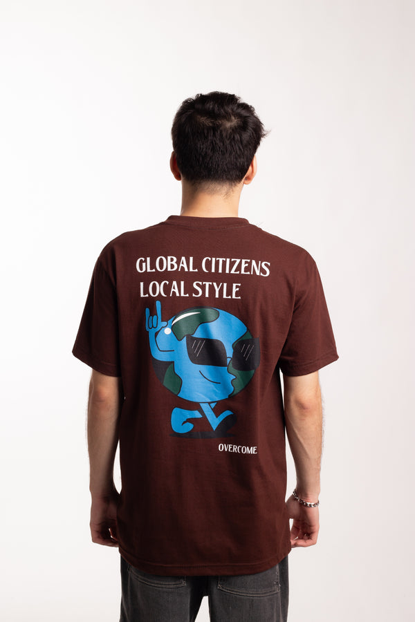 Camiseta Overcome Global Citizen Marrom