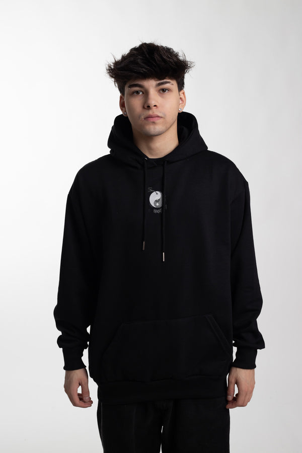 Moletom Overcome Canguru Yin Yang Vinil Preto-001