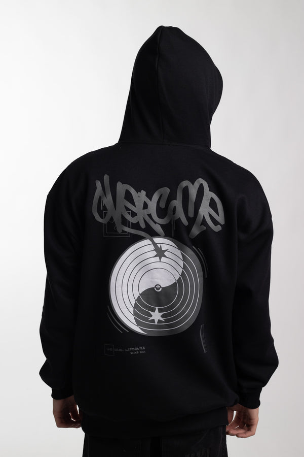 Moletom Overcome Canguru Yin Yang Vinil Preto-001