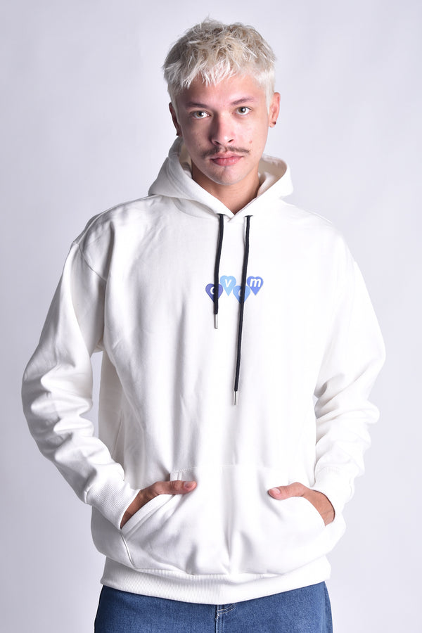Moletom Overcome Canguru Blue Harts Off White