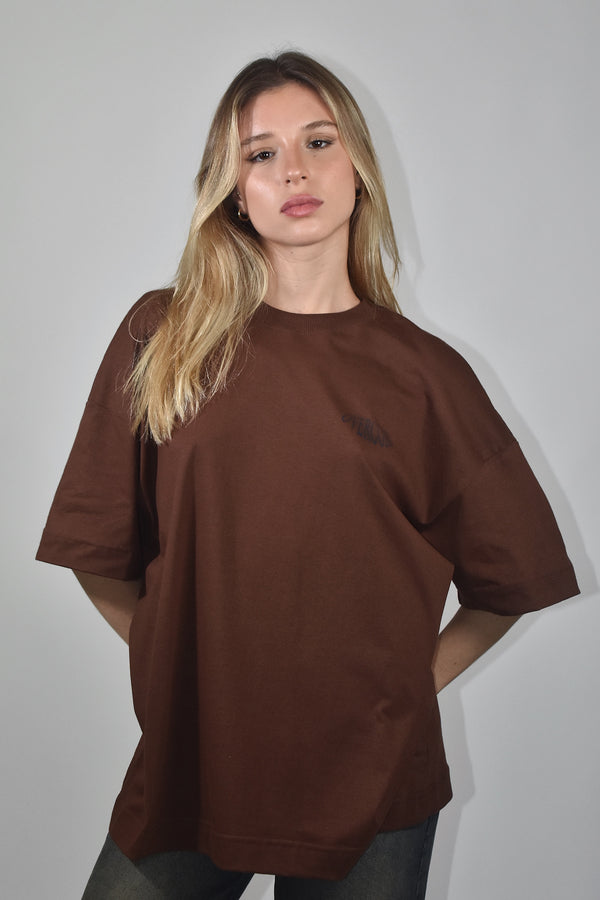 Camiseta Overcome Oversized Sunflower Marrom