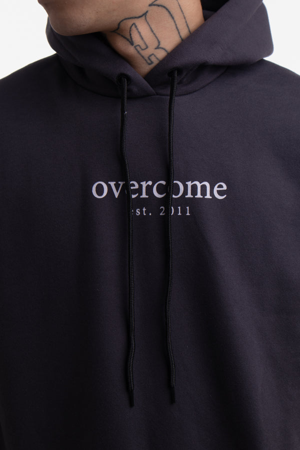Moletom Canguru Overcome Est.2011 Cinza Mescla