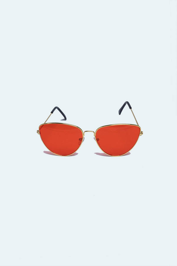 Óculos Vintage "Beezz" Dourado/Vermelho