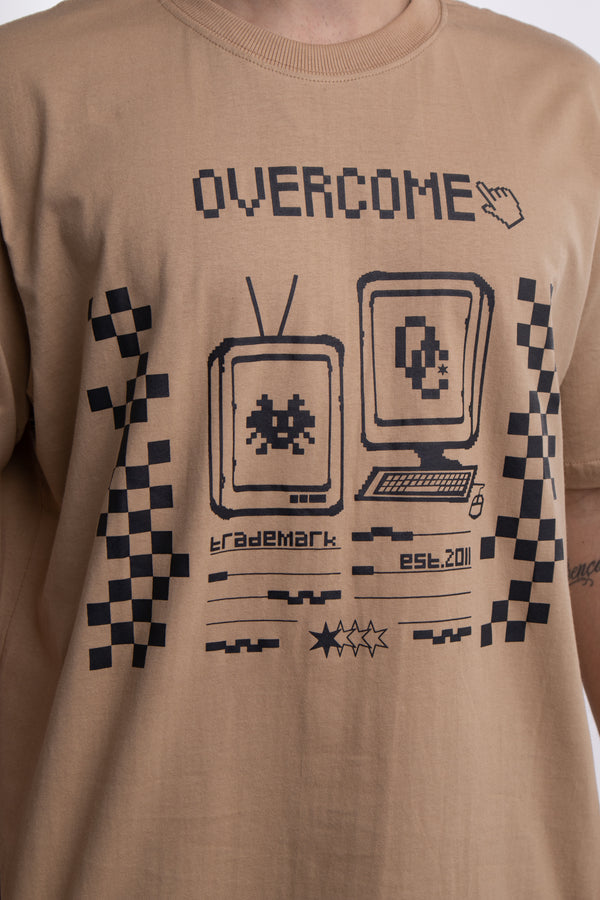Camiseta Overcome Cyber World Bege