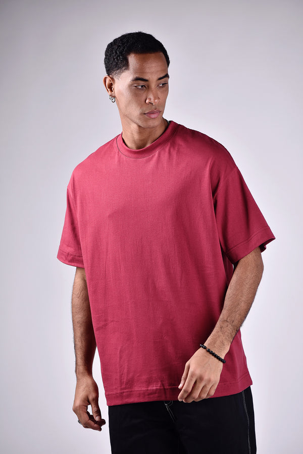 Camiseta Oversized Overcome Spider Bordô