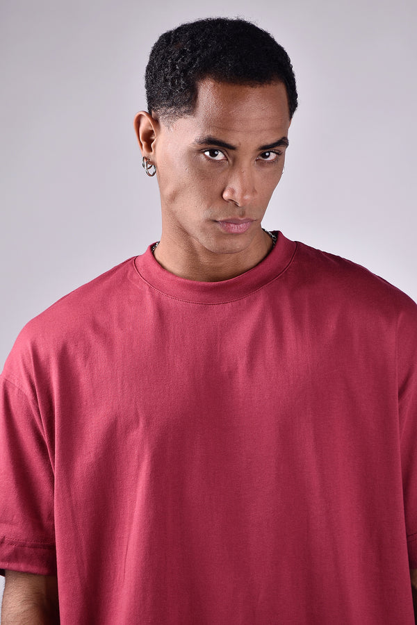 Camiseta Oversized Overcome Spider Bordô