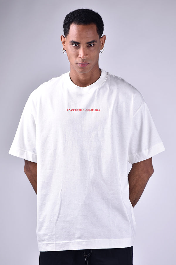 Camiseta Overcome Oversized Round Flower Off White