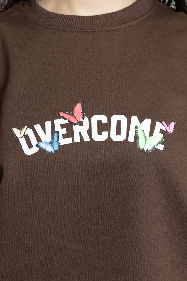 Moletom Overcome Careca Butterflies Marrom