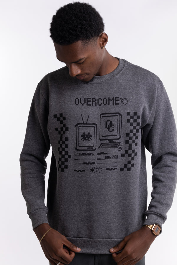 Moletom Overcome Careca Cyber World Grafite