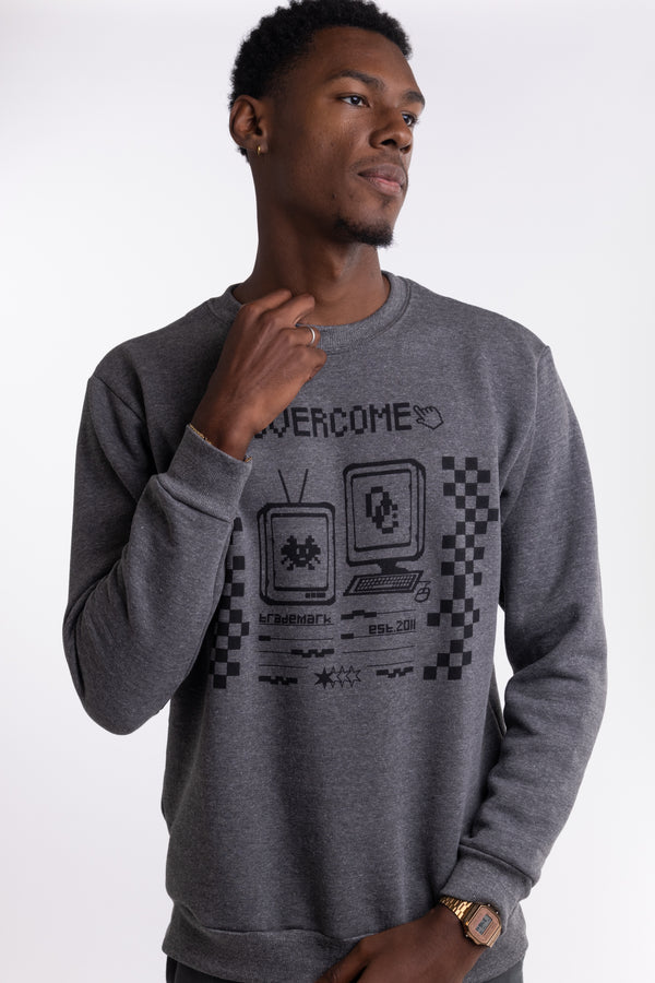 Moletom Overcome Careca Cyber World Grafite