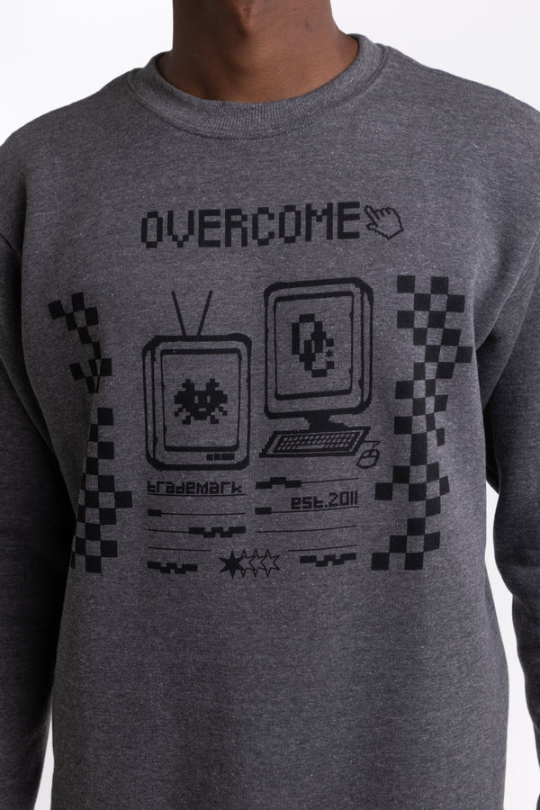 Moletom Overcome Careca Cyber World Grafite