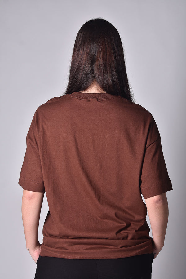 Camiseta Overcome Oversized Minimal Marrom