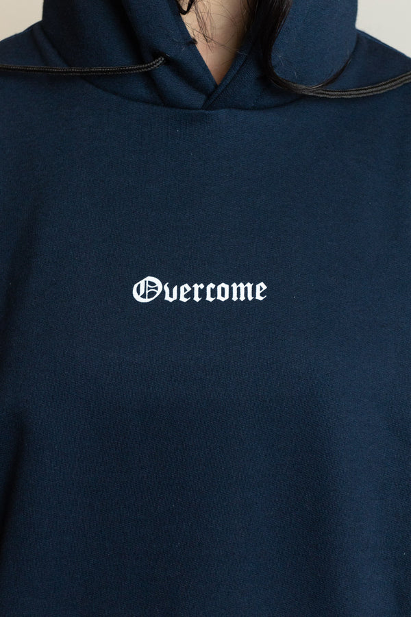 Moletom Overcome Canguru New Script Azul Marinho