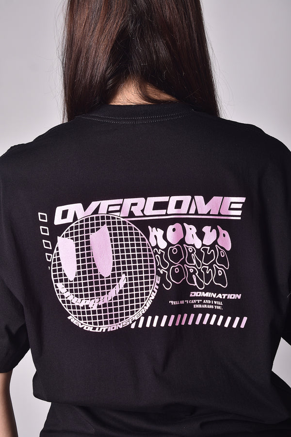 Camiseta Overcome Oversized Domination Smile Preta
