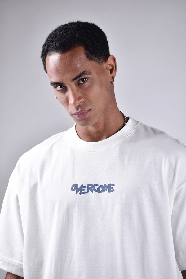 Camiseta Oversized Overcome Embrace The Future Off White