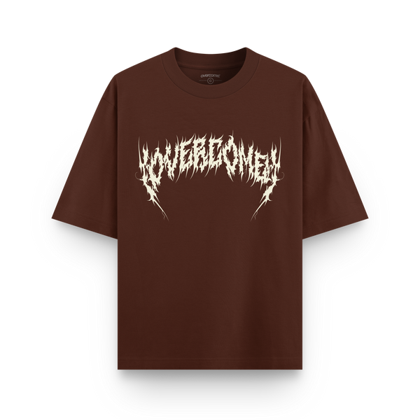 Camiseta Overcome Oversized Savage Marrom-001
