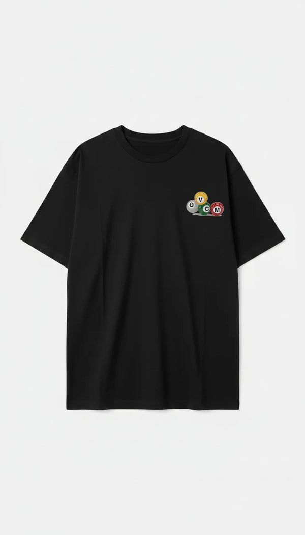 Camiseta Oversized Overcome 8 Ball Preta-001