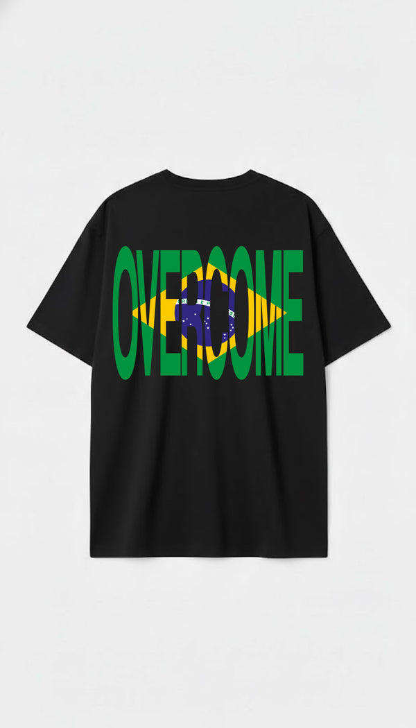 Camiseta Oversized Overcome Brasil Flag Preta-001