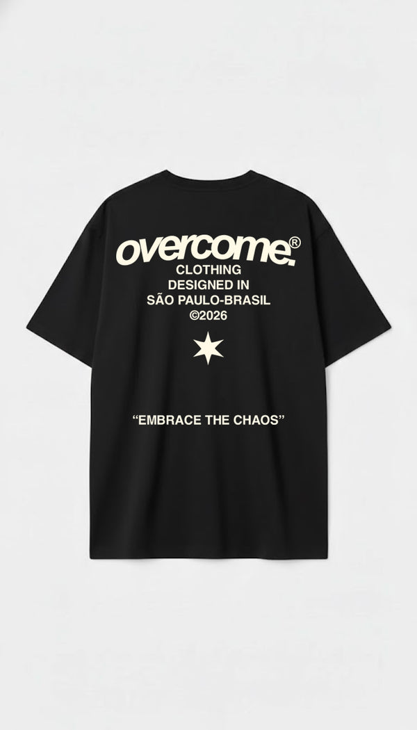 Camiseta Overcome Oversized Embrace The Chaos 2.0 Preta-001