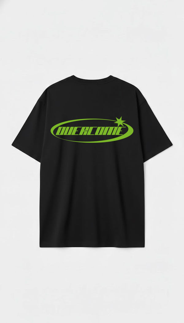 Camiseta Overcome Oversized Green Rush Preta-001