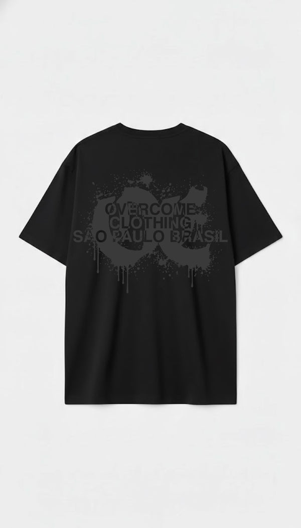Camiseta Overcome Oversized Script Oc Spray Preta-001