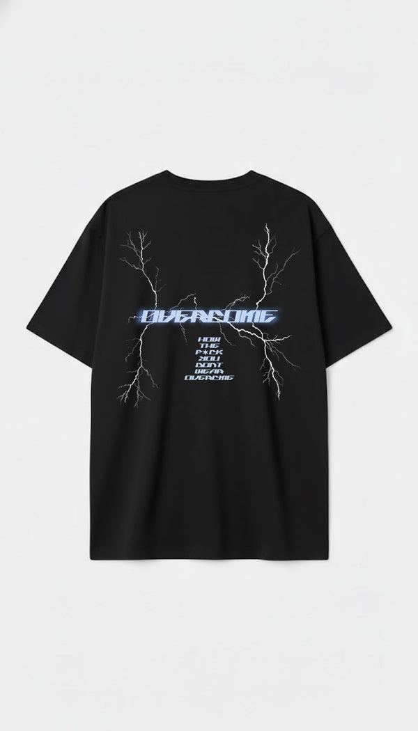 Camiseta Overcome Oversized Thunder Preta/Azul-001