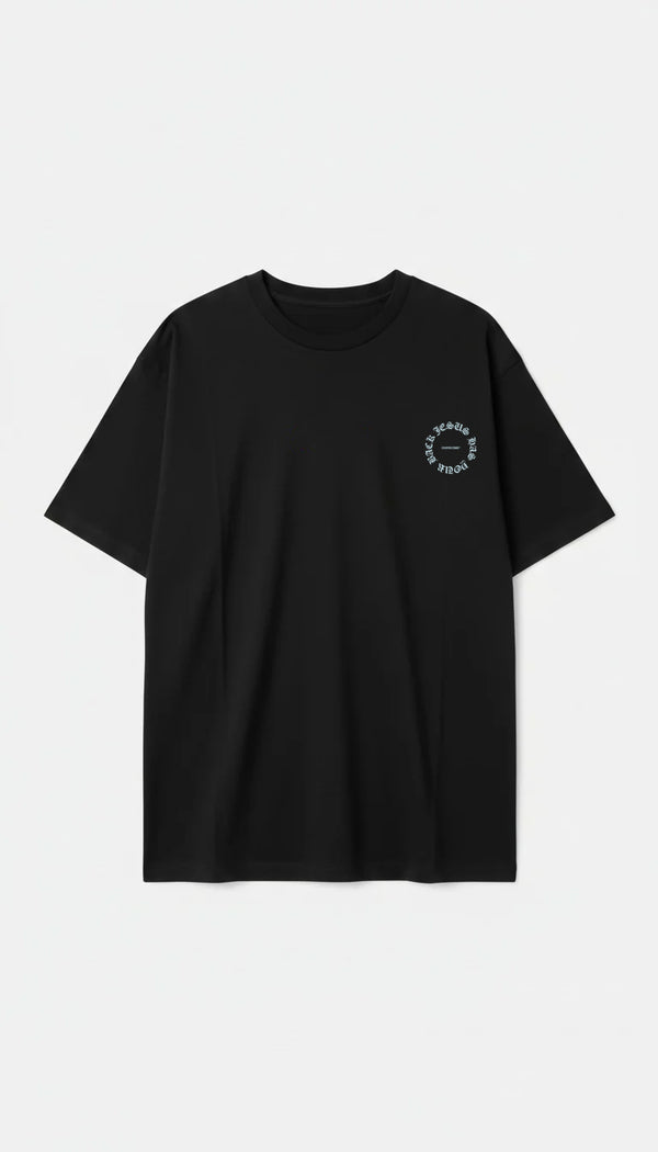 Camiseta Oversized Overcome Jesus Preta-001