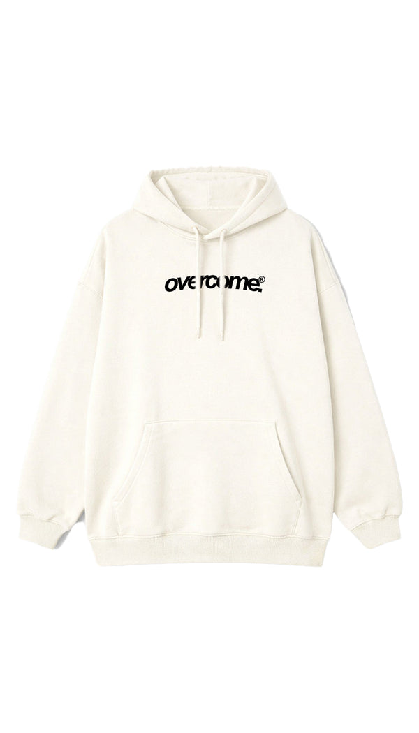 Moletom Overcome Canguru Minimal Off White/Preto-001