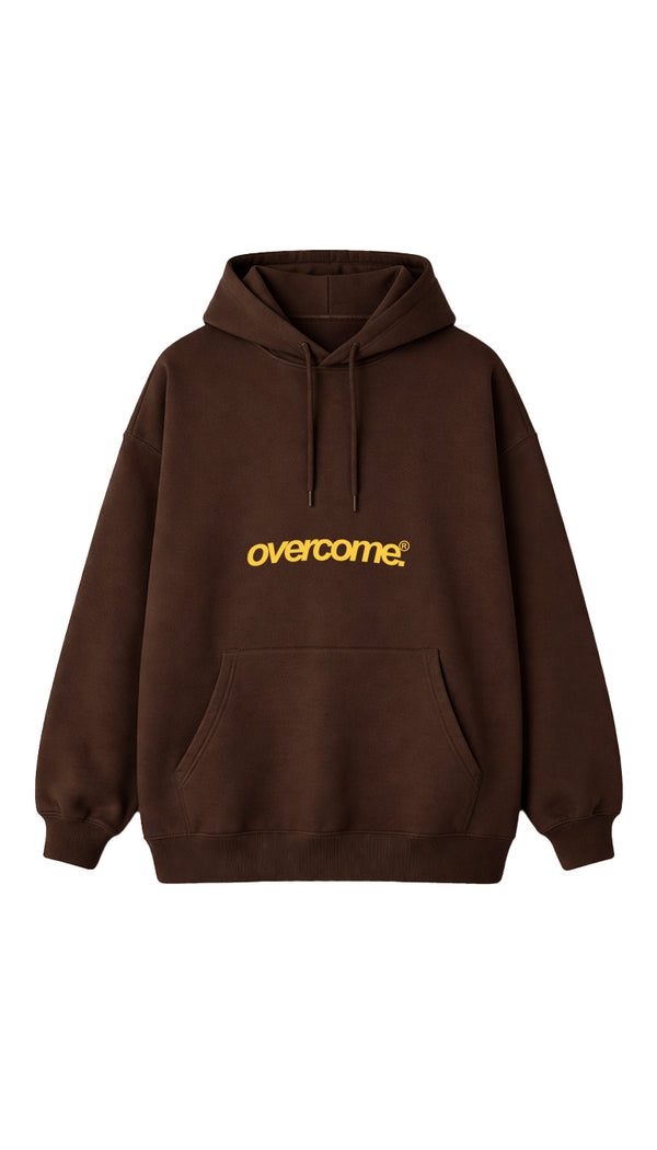 Moletom Overcome Canguru Minimal Marrom/Amarelo-001