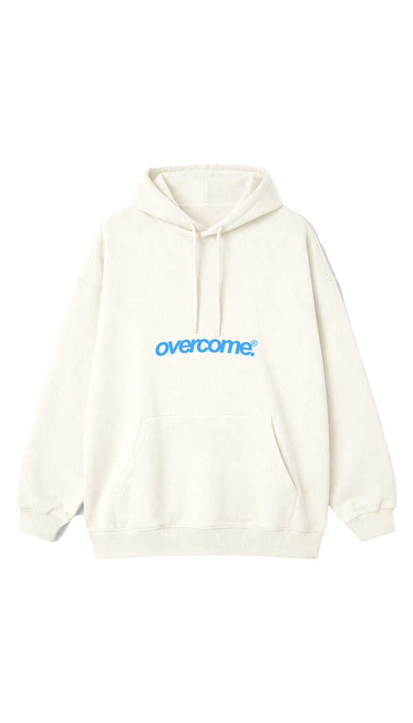 Moletom Overcome Canguru Minimal Off White/Azul-001
