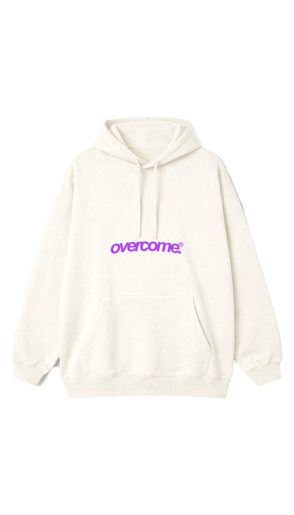 Moletom Overcome Canguru Minimal Off White/Roxo-001