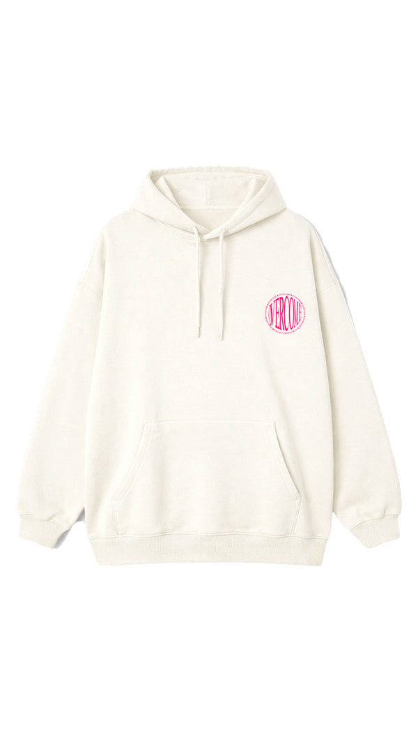 Moletom Canguru Overcome Sphere Off White/Rosa-001