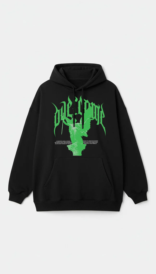 Moletom Overcome Canguru Dark Angel Preto/Verde-001