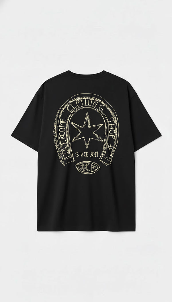 Camiseta Oversized Overcome Horse Shoe Preta-001