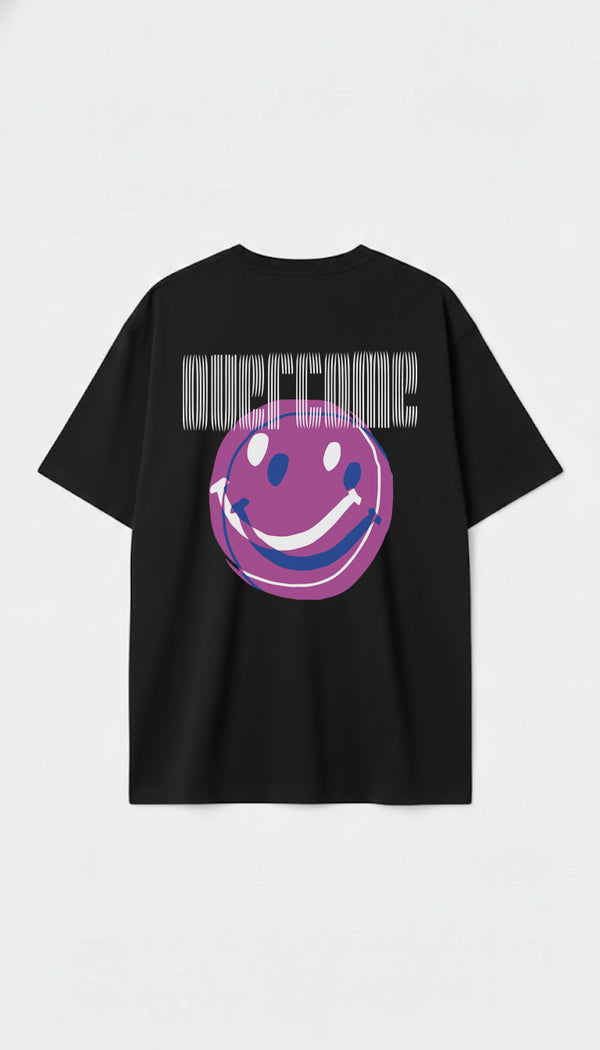 Camiseta Overcome Oversized Double Smile Preta-001