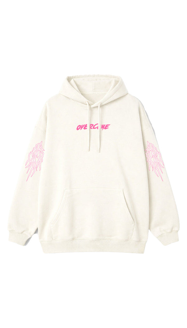 Moletom Overcome Canguru Lightning Off White/Rosa-001