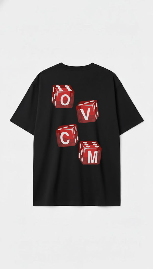 Camiseta Oversized Overcome Roll The Dice Preta-001