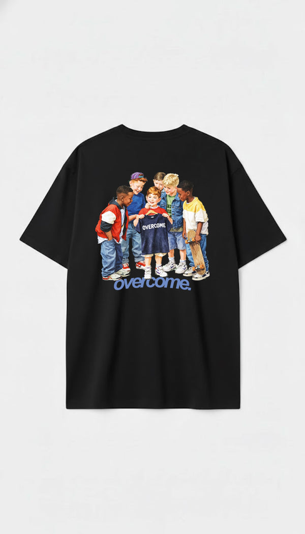 Camiseta Oversized Overcome Kids Preta-001