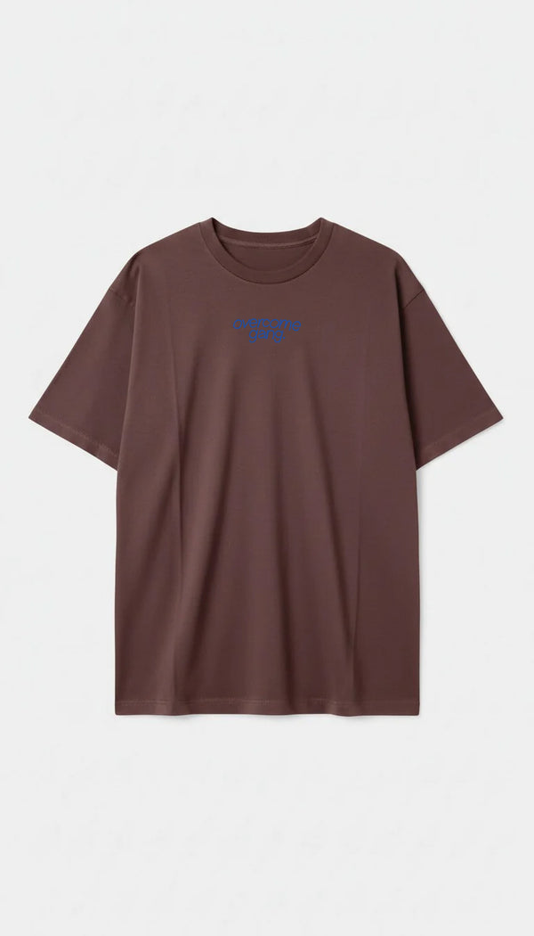 Camiseta Oversized Overcome Gang Marrom-001