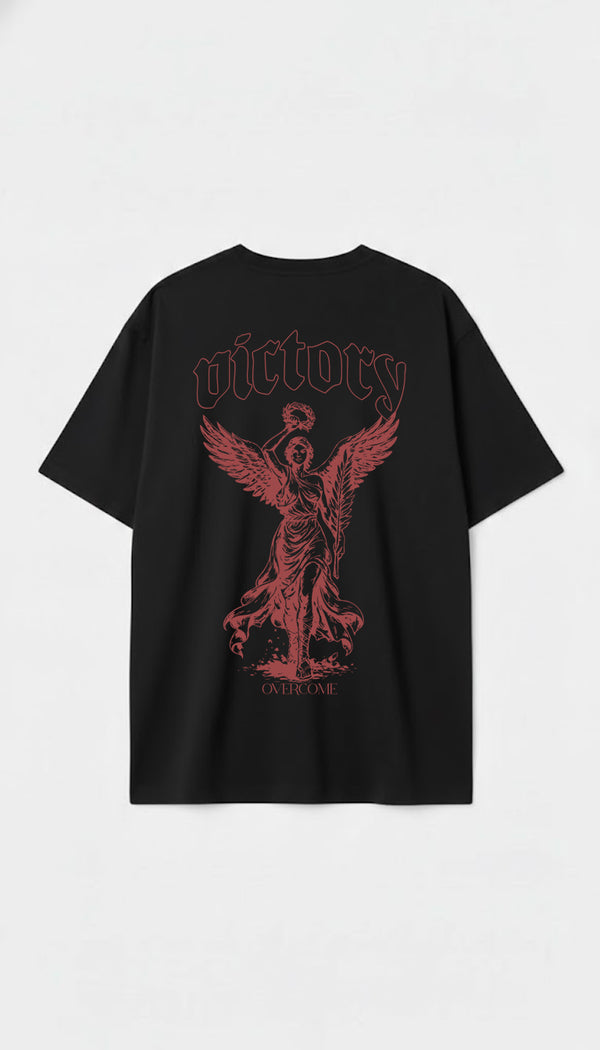 Camiseta Oversized Overcome Victory Preta-001
